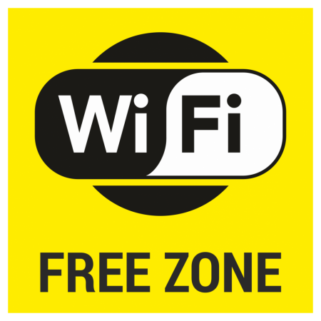 Т-2416 - Таблички на пластике «Wi-Fi free», жёлтый фон